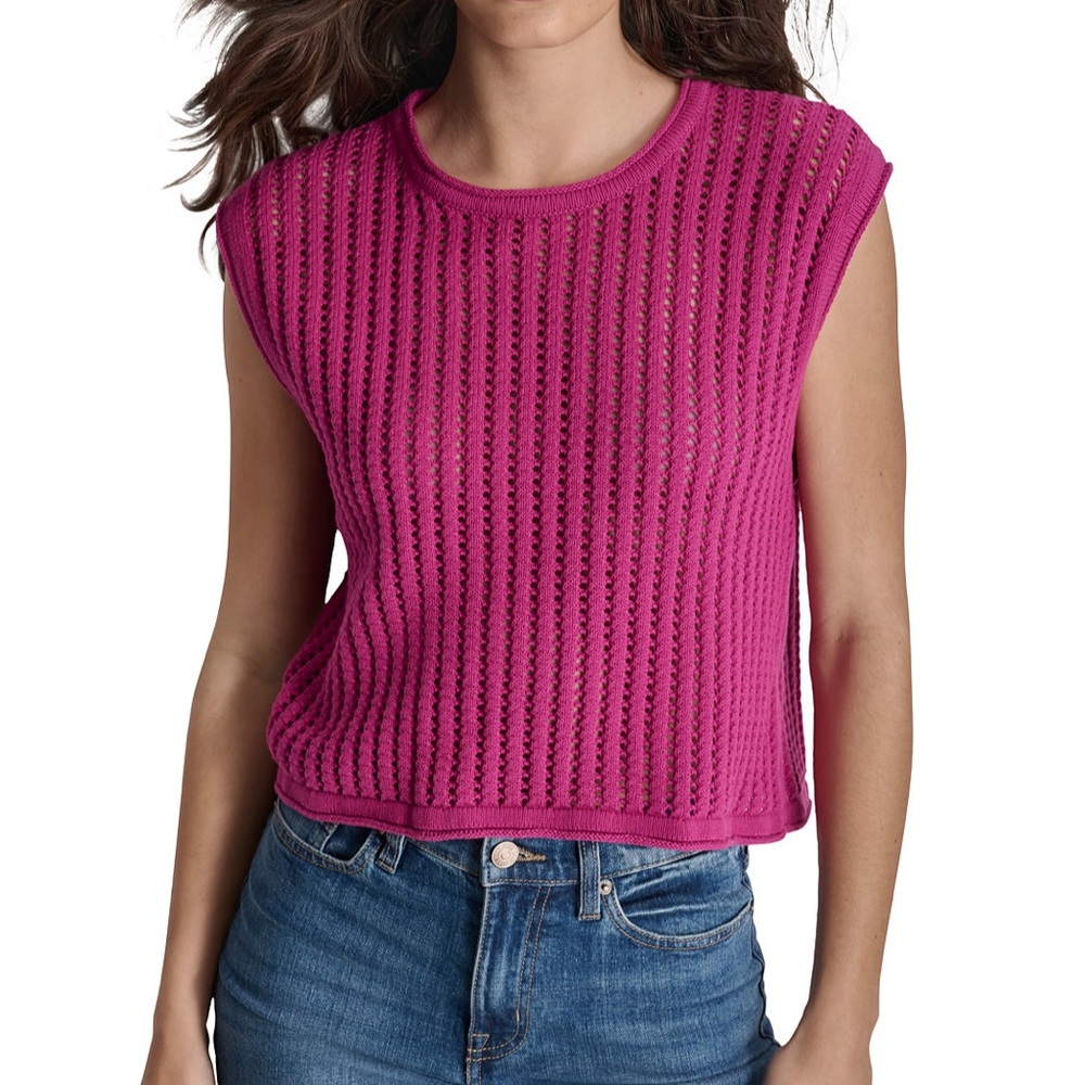 🌀NWT! Dkny Pink Cap Sleeve Sweater